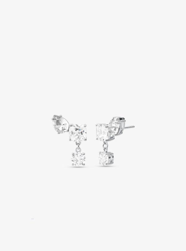 Damske Nausnice Michael Kors Sterling Silver Stone Drop Strieborne - Šperky Michael Kors Lacne | ZWNIQ-9537
